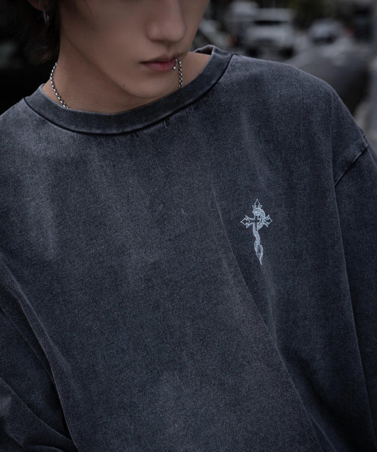gibous/ギボス/Powder Anake Cross Long T shirt