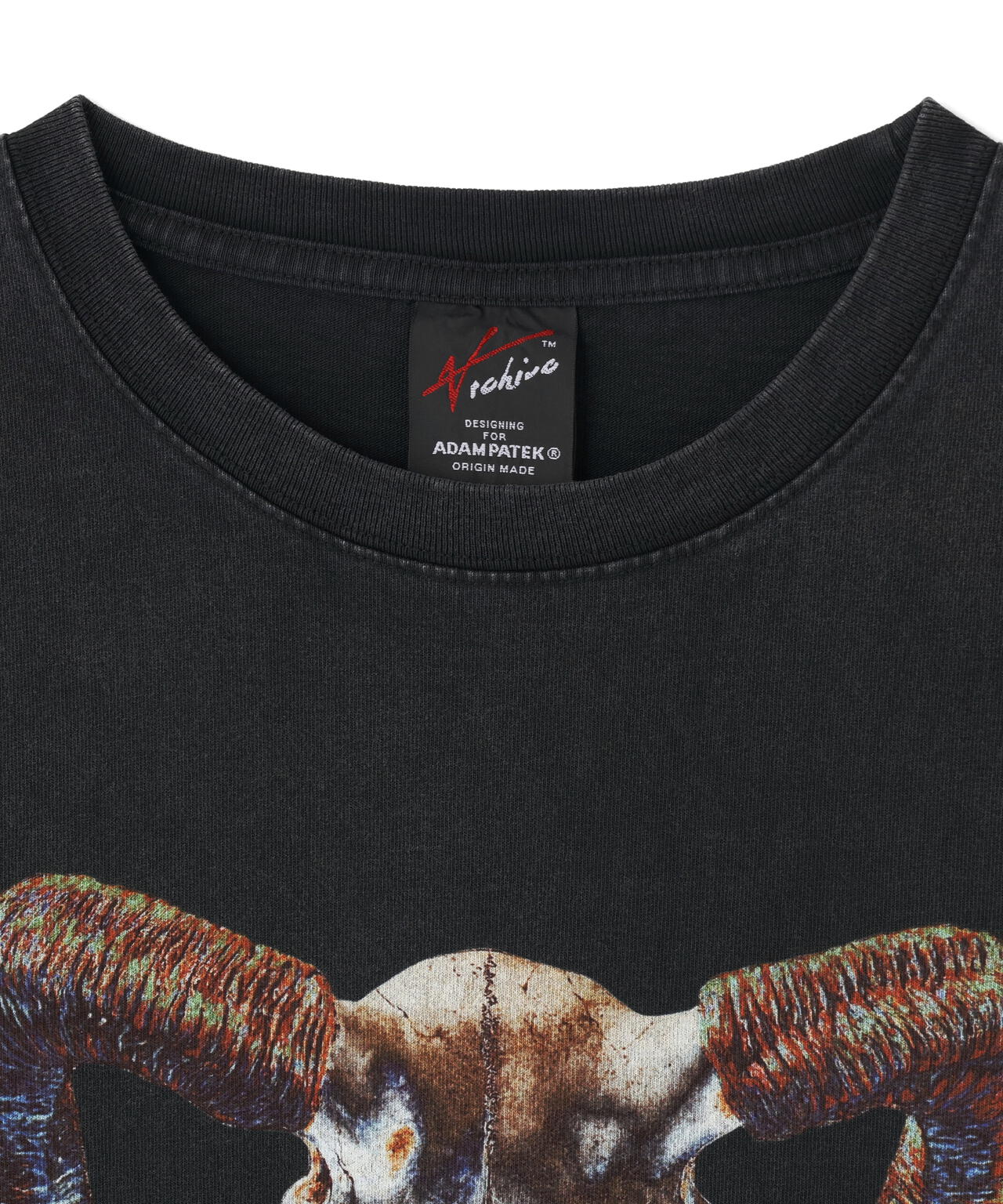 ADAMPATEK/アダムパテック/RED:BANSHEE Ram Skull Graphic short sleeve t-shirt