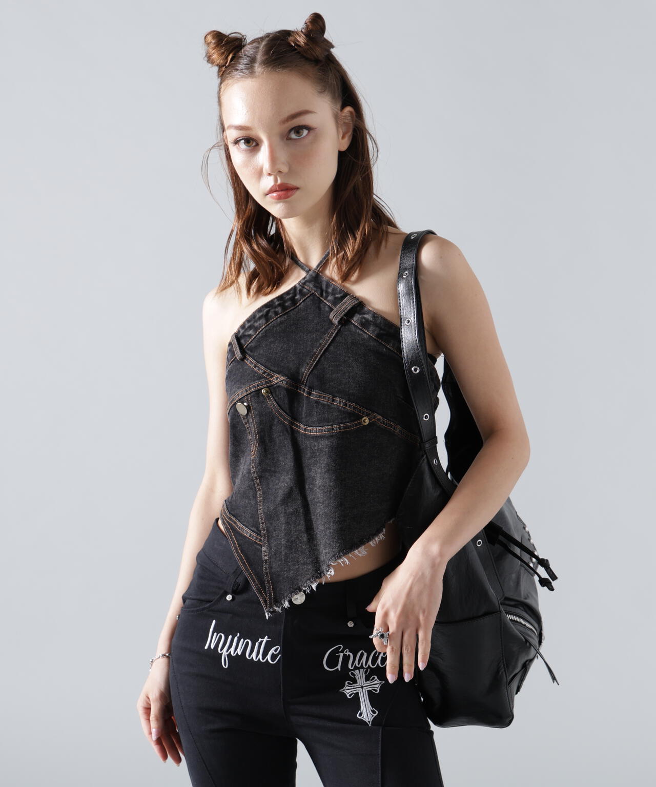 MAVYTH/メヴィス/HALTER NECK DENIM TOPS