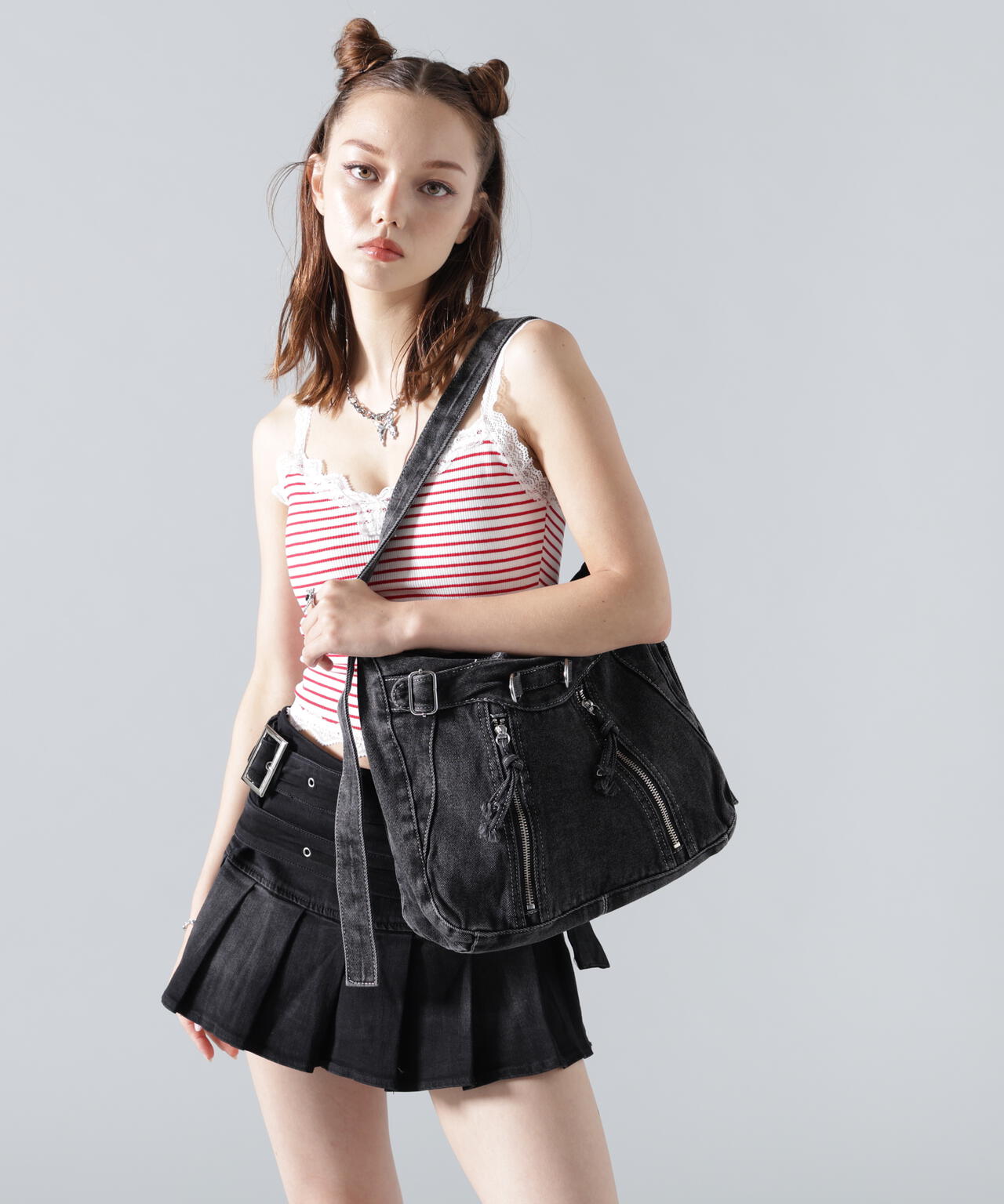 MAVYTH/メヴィス/W-ZIP DENIM SHOULDER BAG