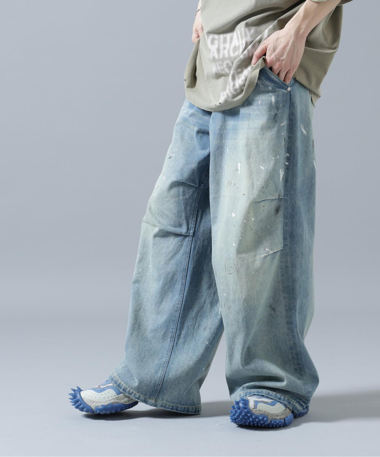 DankeSchon/ダンケシェーン/12oz BAGGY JEANS/PAINT