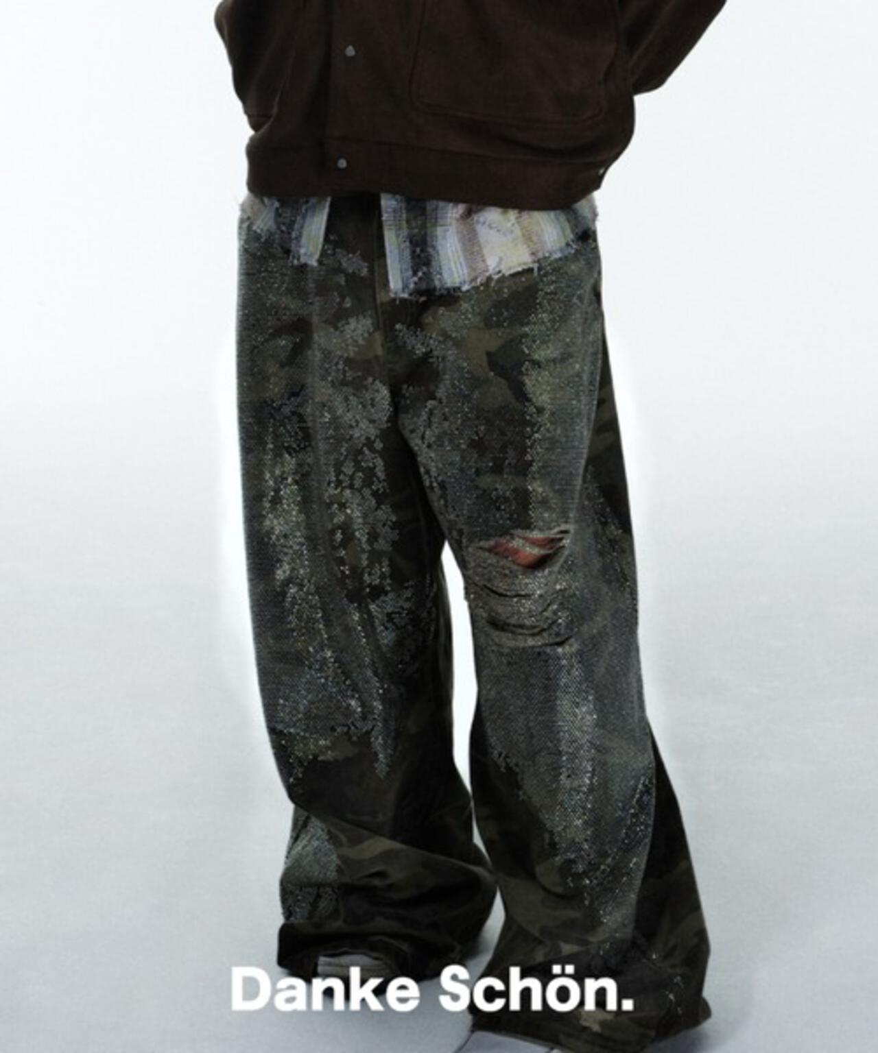 DankeSchon/ダンケシェーン/BAGGY JEANS/CAMO SWARO