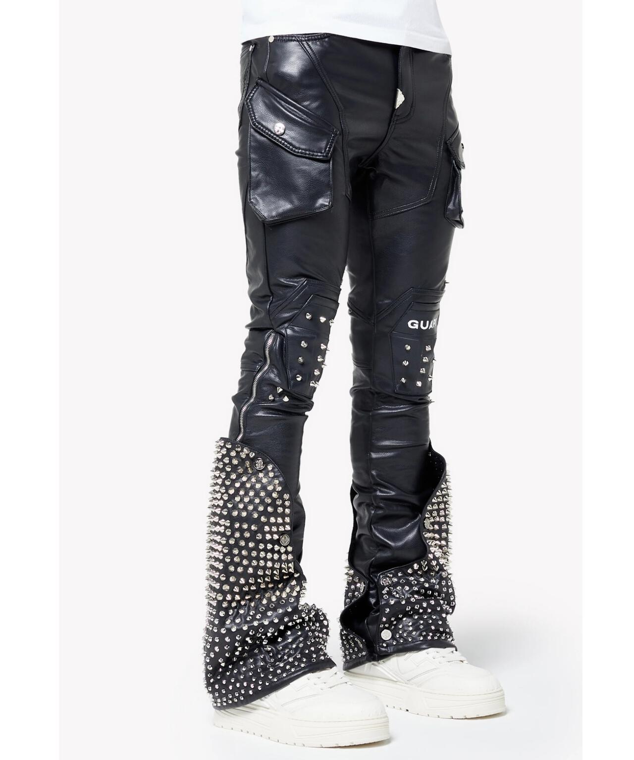 GUAPI/グアピ/Black Coffin Arc Leather Pant V2