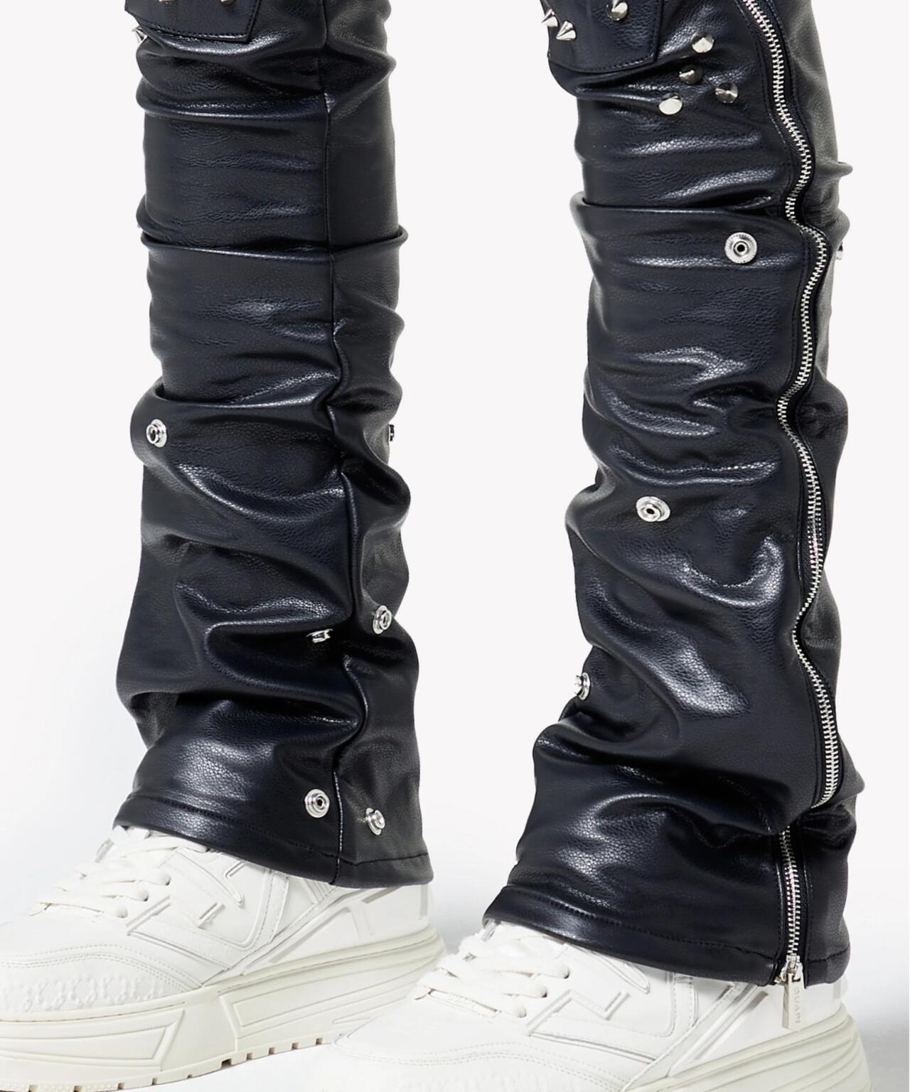 GUAPI/グアピ/Black Coffin Arc Leather Pant V2