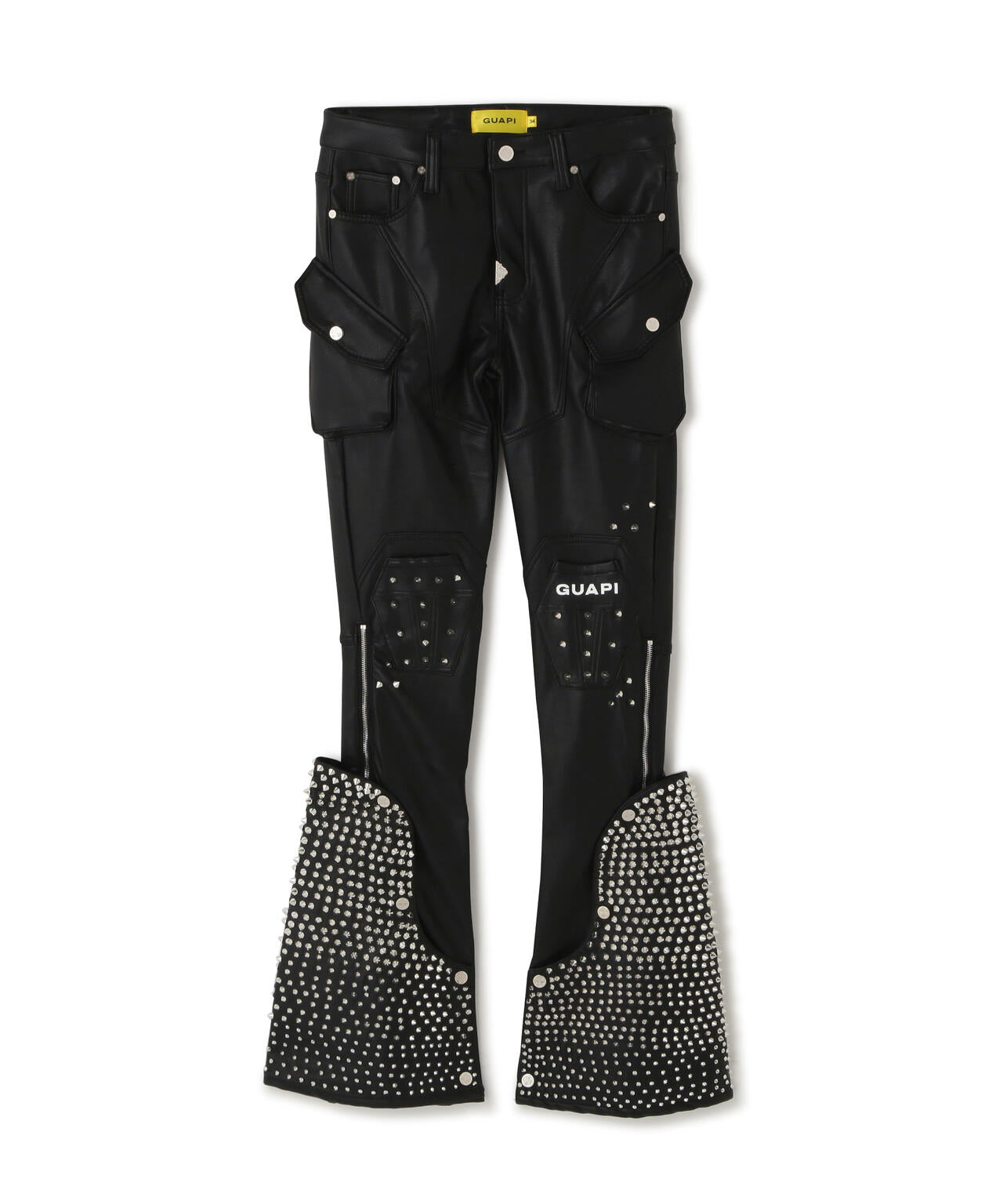 GUAPI/グアピ/Black Coffin Arc Leather Pant V2