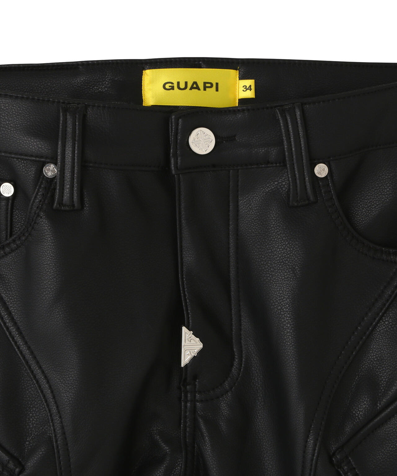 GUAPI/グアピ/Black Coffin Arc Leather Pant V2