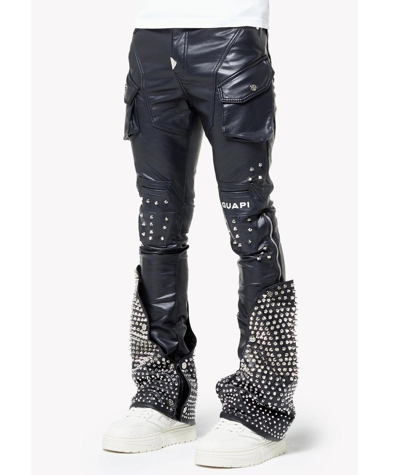 GUAPI/グアピ/Black Coffin Arc Leather Pant V2