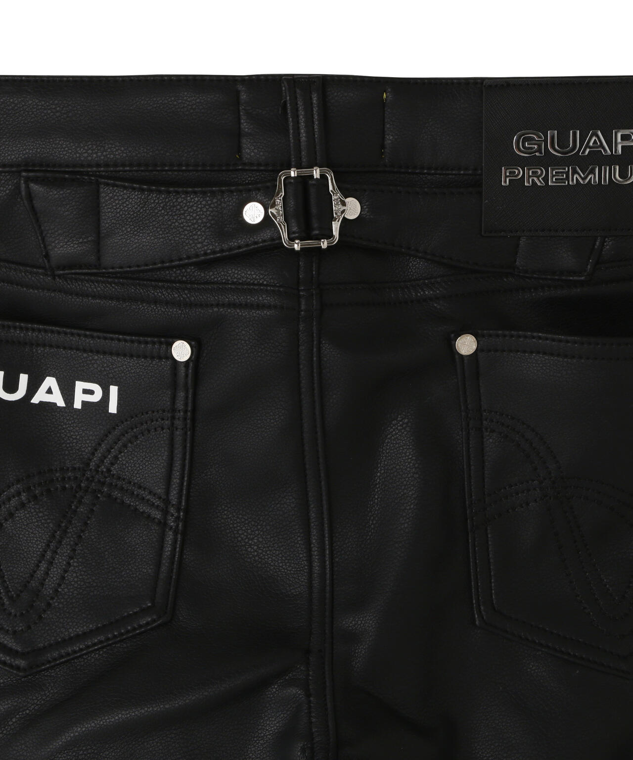 GUAPI/グアピ/Black Coffin Arc Leather Pant V2