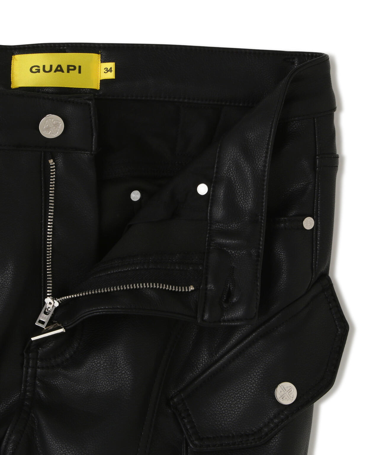 GUAPI/グアピ/Black Coffin Arc Leather Pant V2