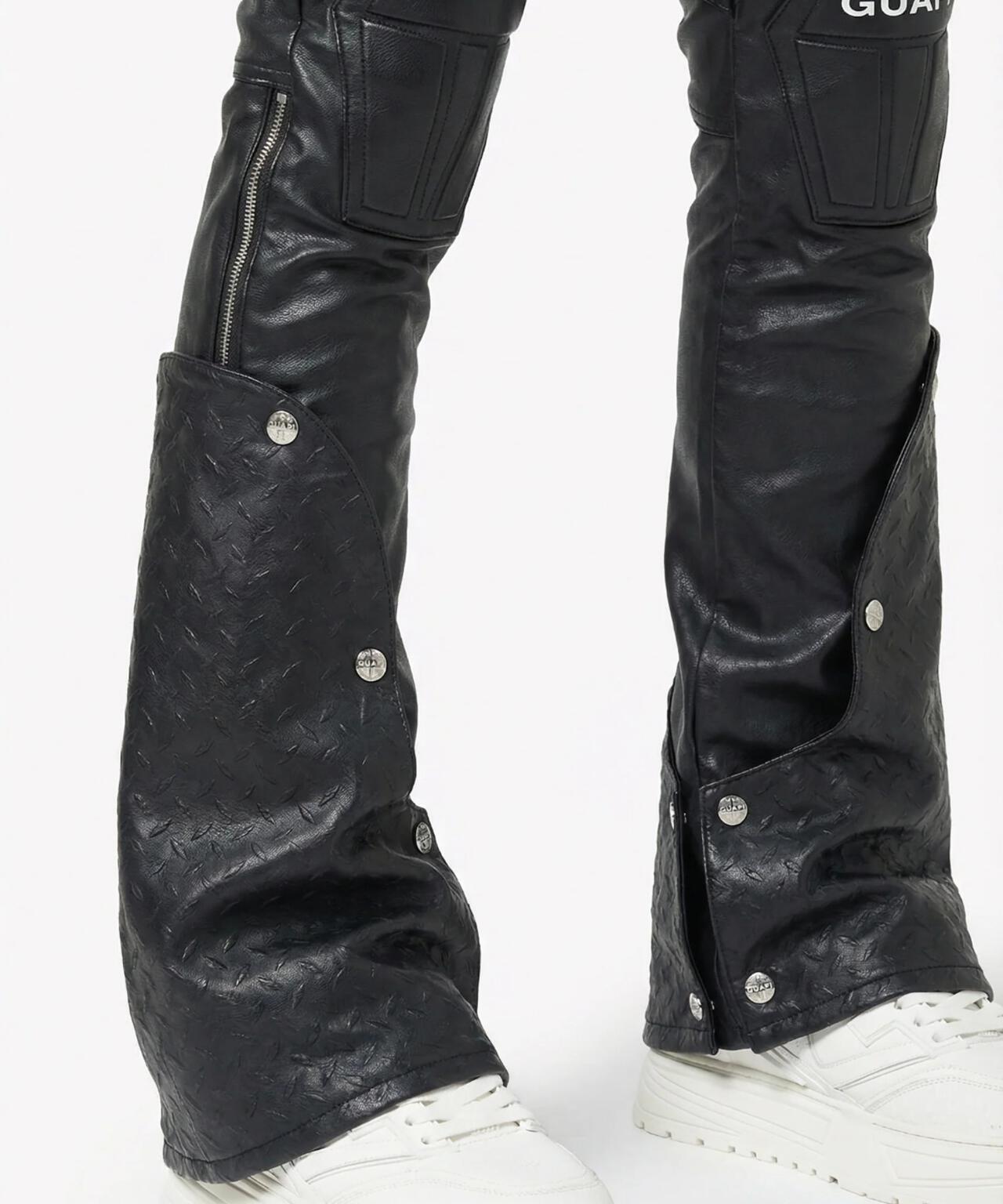 GUAPI/グアピ/Black Coffin Arc Leather Pant