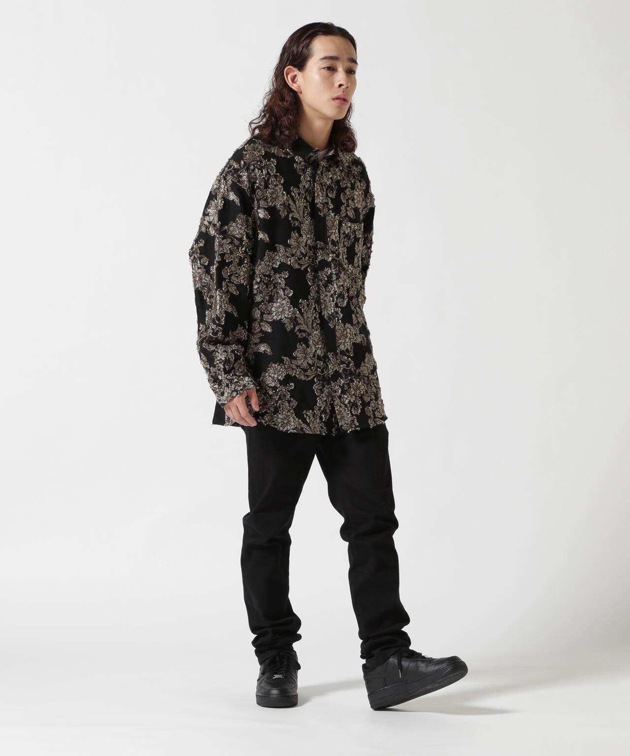 LUSOR(ルーソル)FLOWER CUT JQD SHIRT フラワージャカードシャツ