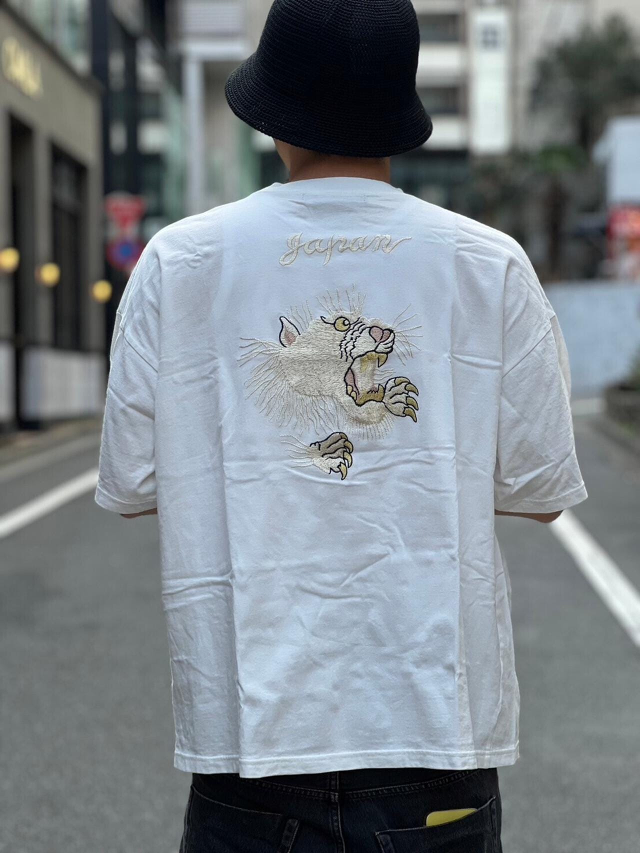 REMI RELIEF / 別注20/-天竺BIGサイズT(刺繍:tiger)