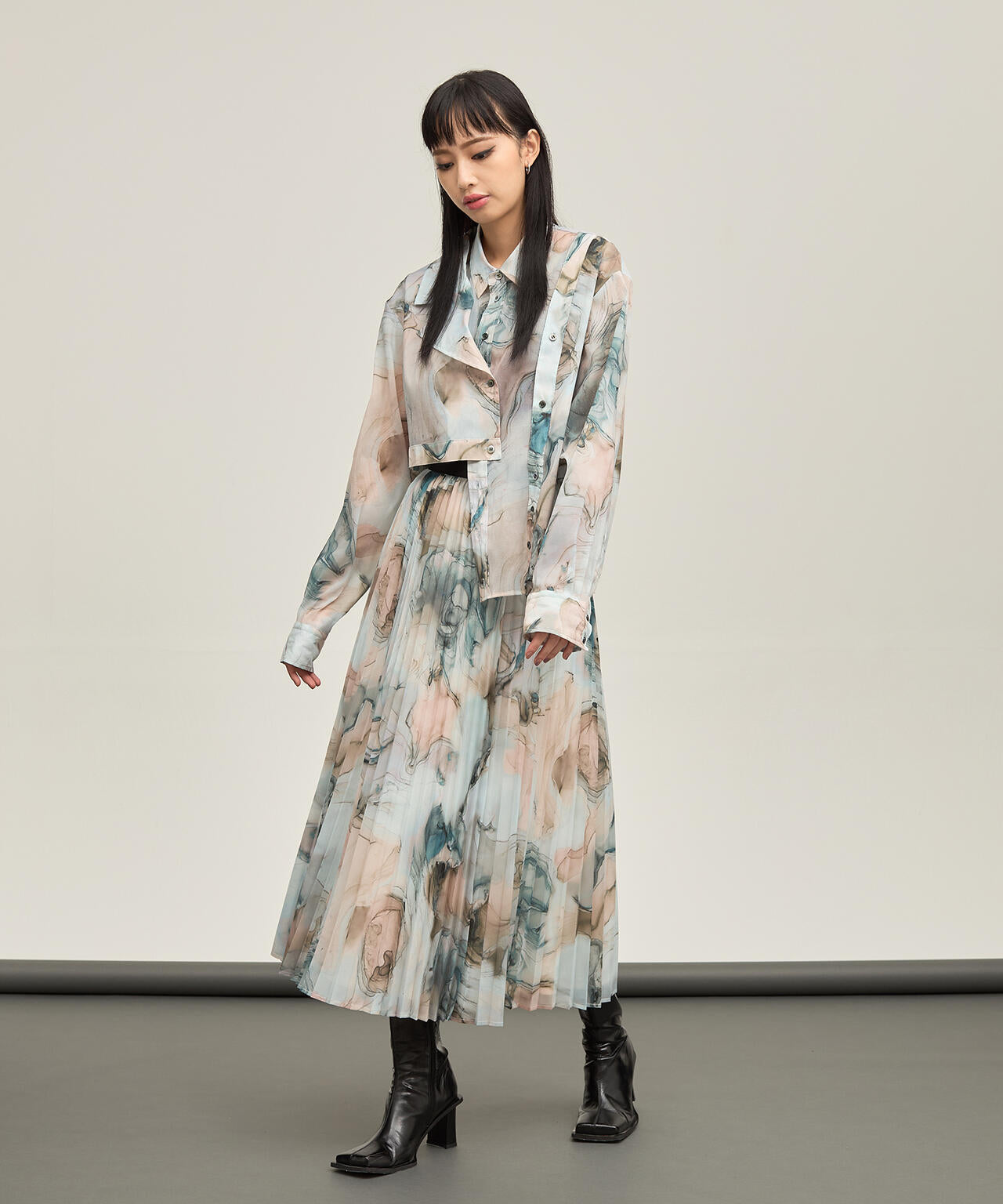 CASANE(カサネ)別注柄プリーツスカート