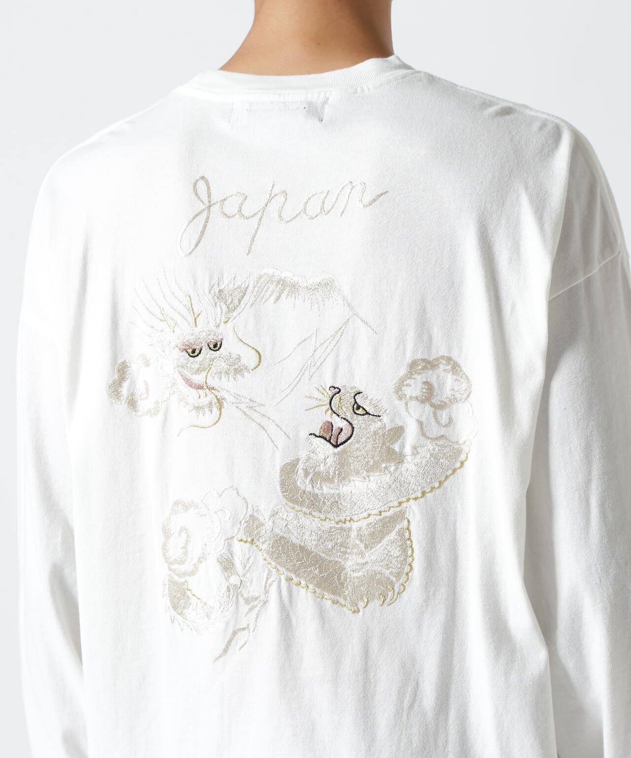 REMI RELIEF(レミレリーフ) 別注LW加工20/-天竺BIGサイズロンT(刺繍:tiger&dragon)