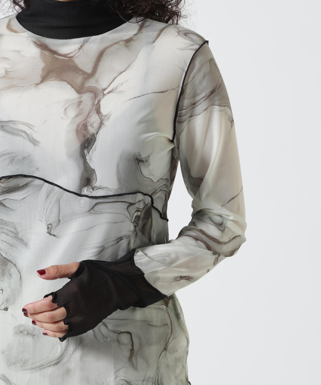 CASANE(カサネ)別注マーブルペイントメロートップス