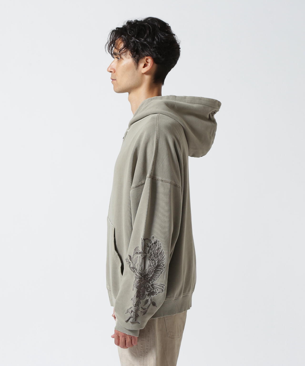 LUSOR(ルーソル)PIGMENT SWEAT ZIP HOODIE FLOWER