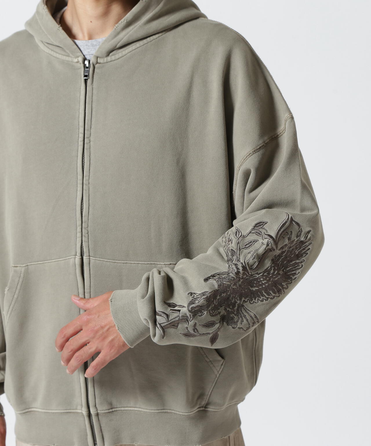 LUSOR(ルーソル)PIGMENT SWEAT ZIP HOODIE FLOWER