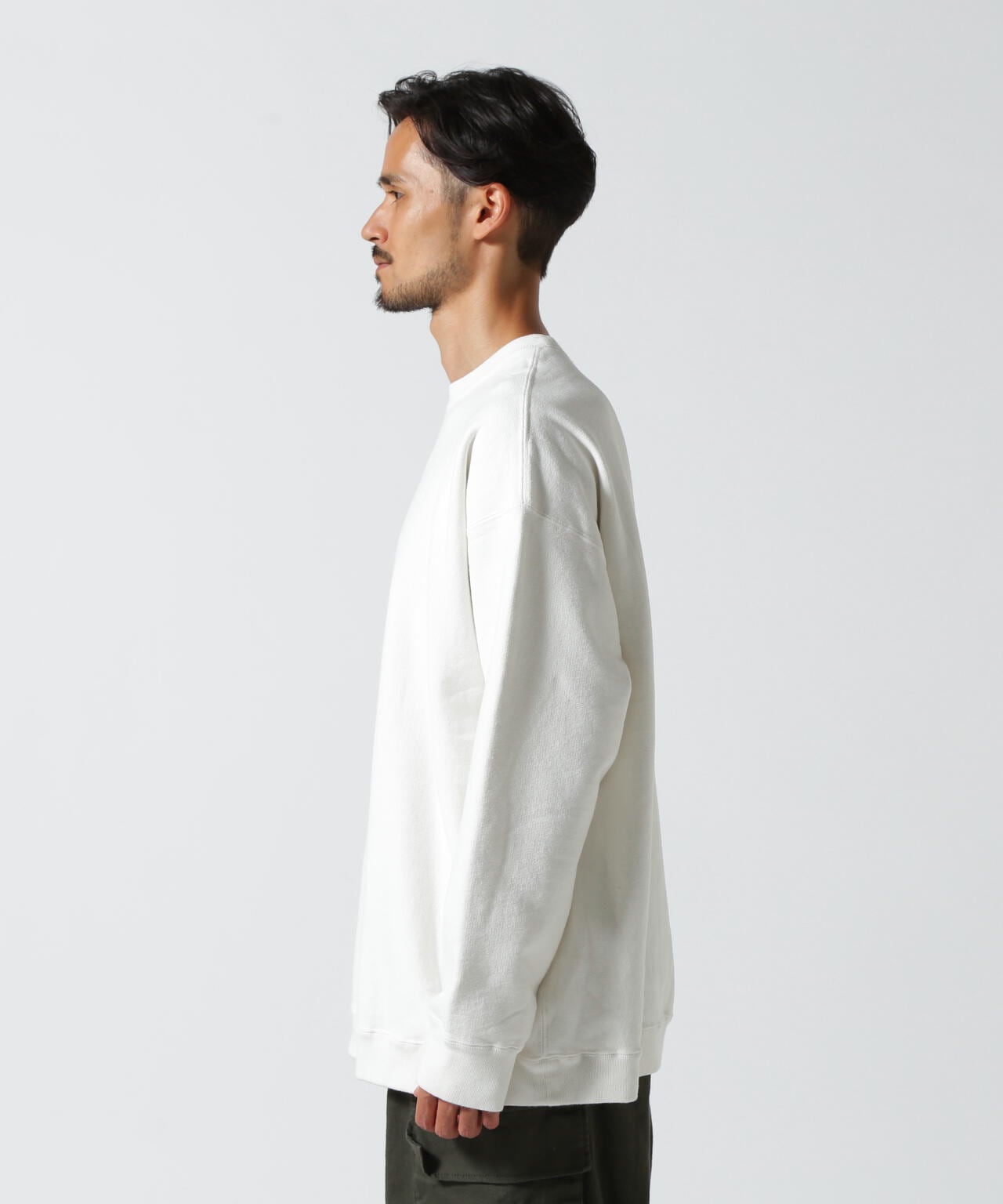 ATON (エイトン) GARMENT DYED URAKE OVERSIZED PULLOVER