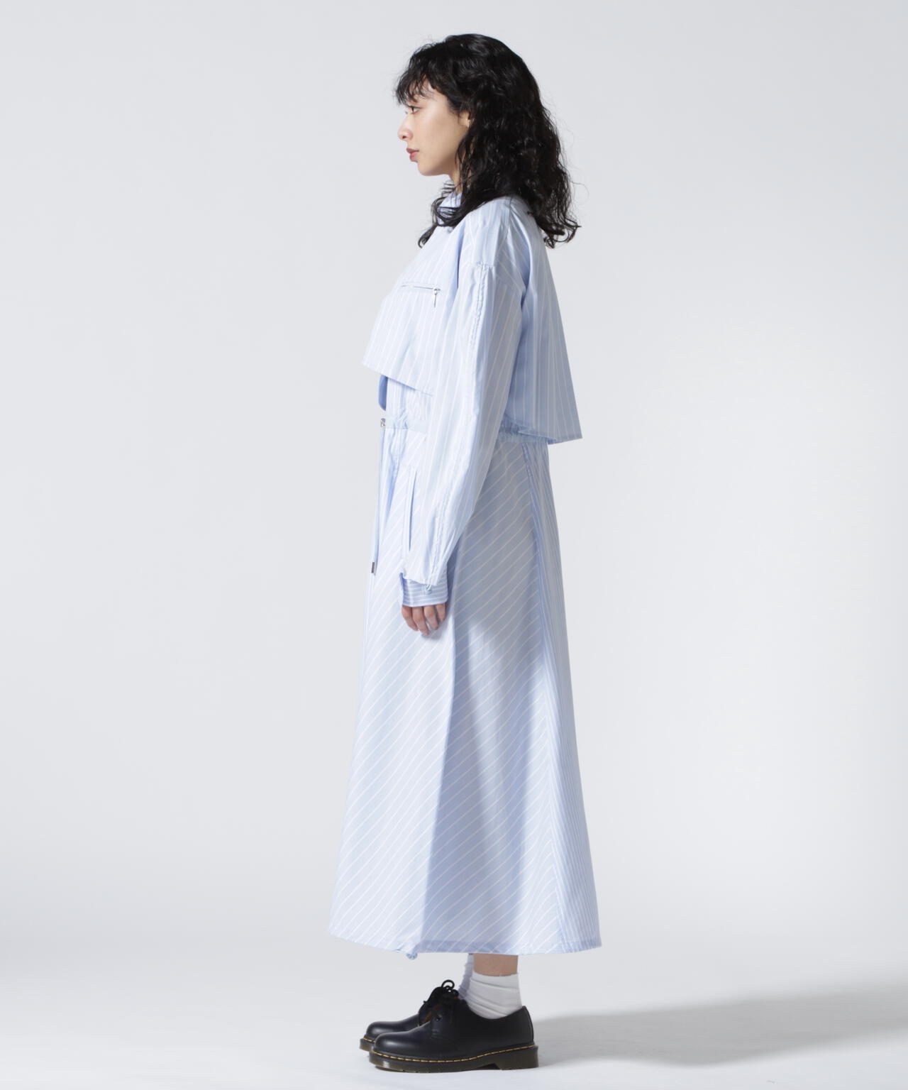 AULA AILA(アウラ アイラ)別注ウエストドロストリングシャツワンピース