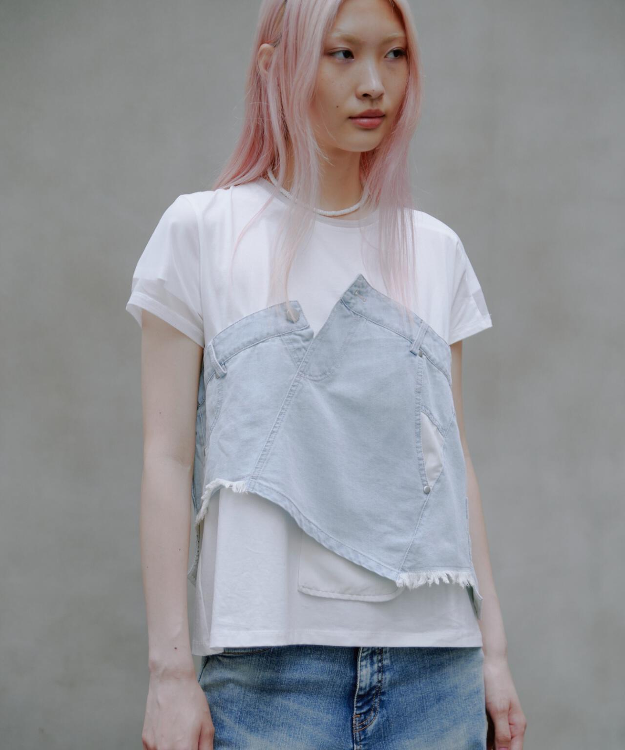 AULA AILA(アウラ アイラ)別注デニムレイヤードTシャツ
