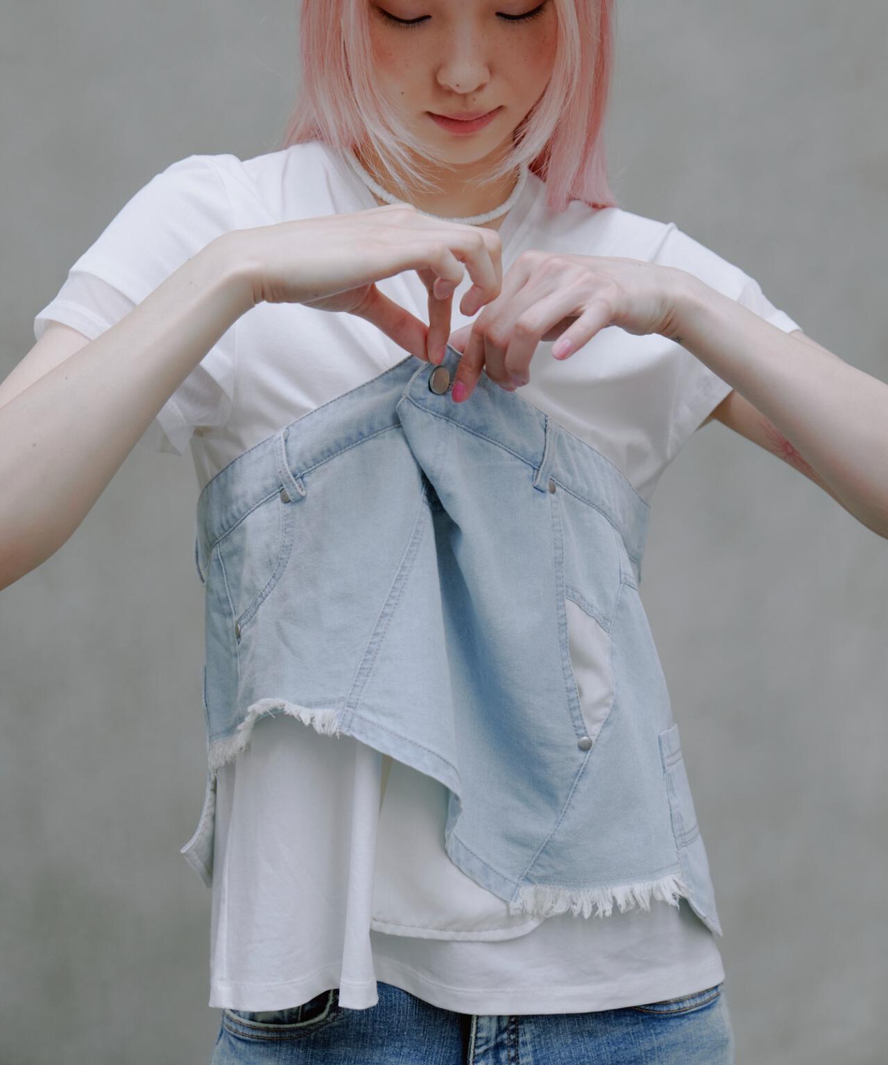 AULA AILA(アウラ アイラ)別注デニムレイヤードTシャツ
