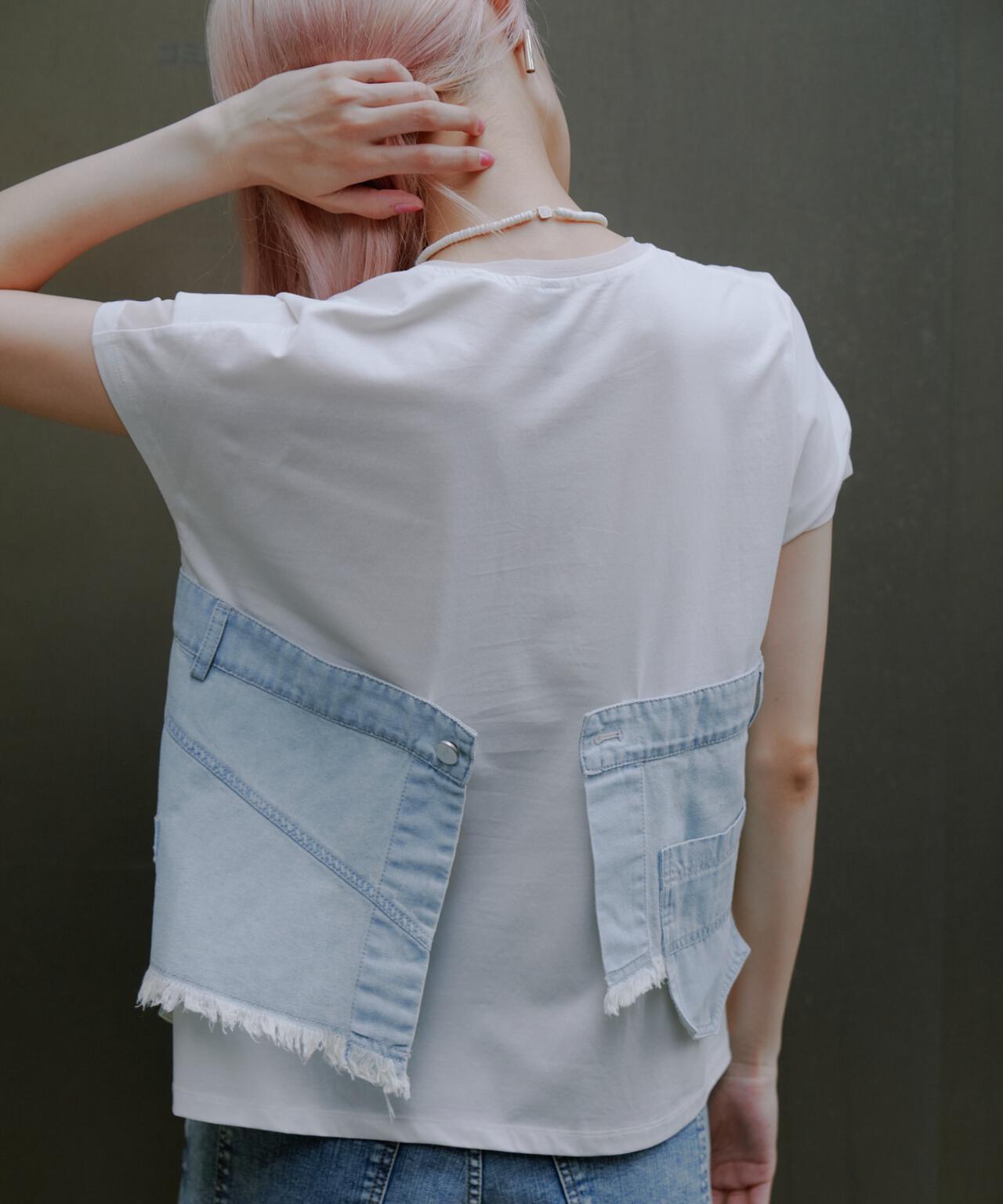 AULA AILA(アウラ アイラ)別注デニムレイヤードTシャツ