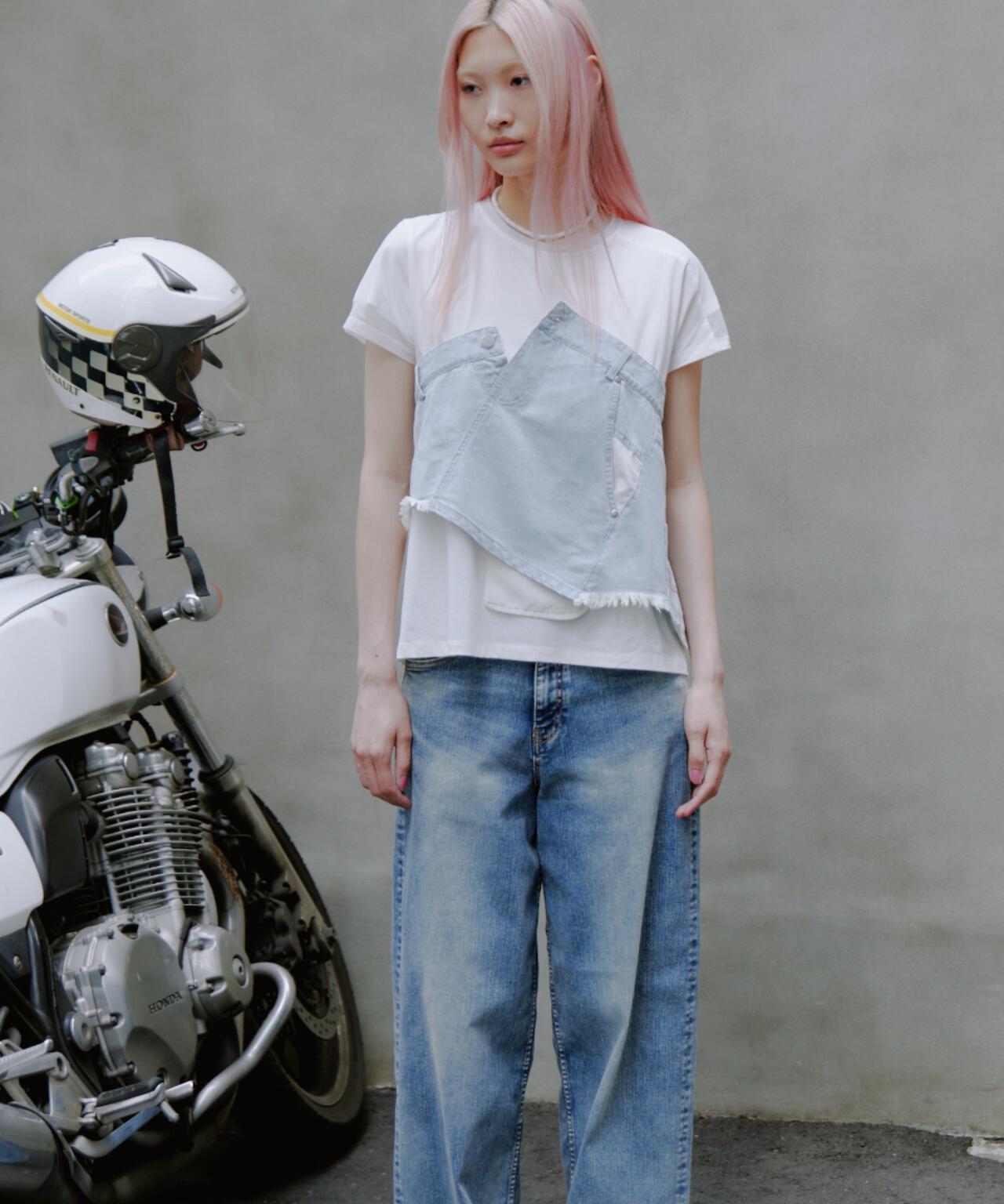 AULA AILA(アウラ アイラ)別注デニムレイヤードTシャツ