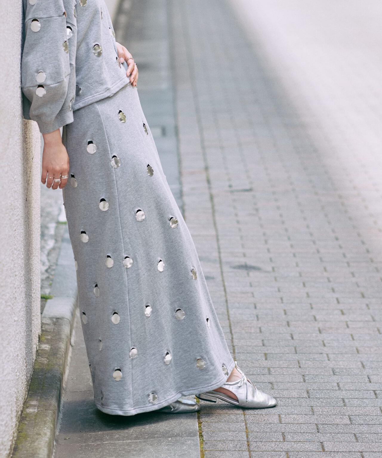 RUMCHE(ラムシェ) 別注DOT MIRROR SWEAT SKIRT
