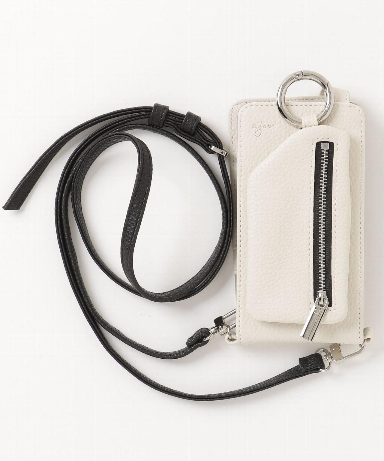 ajew/エジュー/【ひも付き マルチ対応 Sサイズ】 zipphone case shoulder