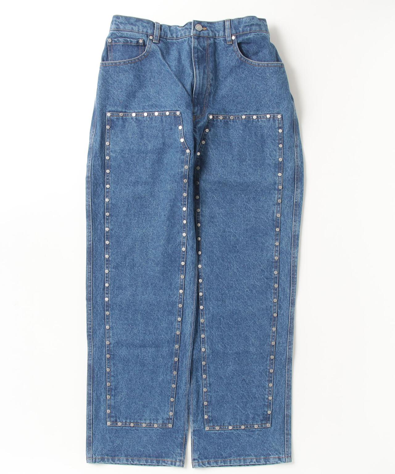AFB/エーエフビー/STRAIGHT DOUBLE KNEE STUDDED PANTS