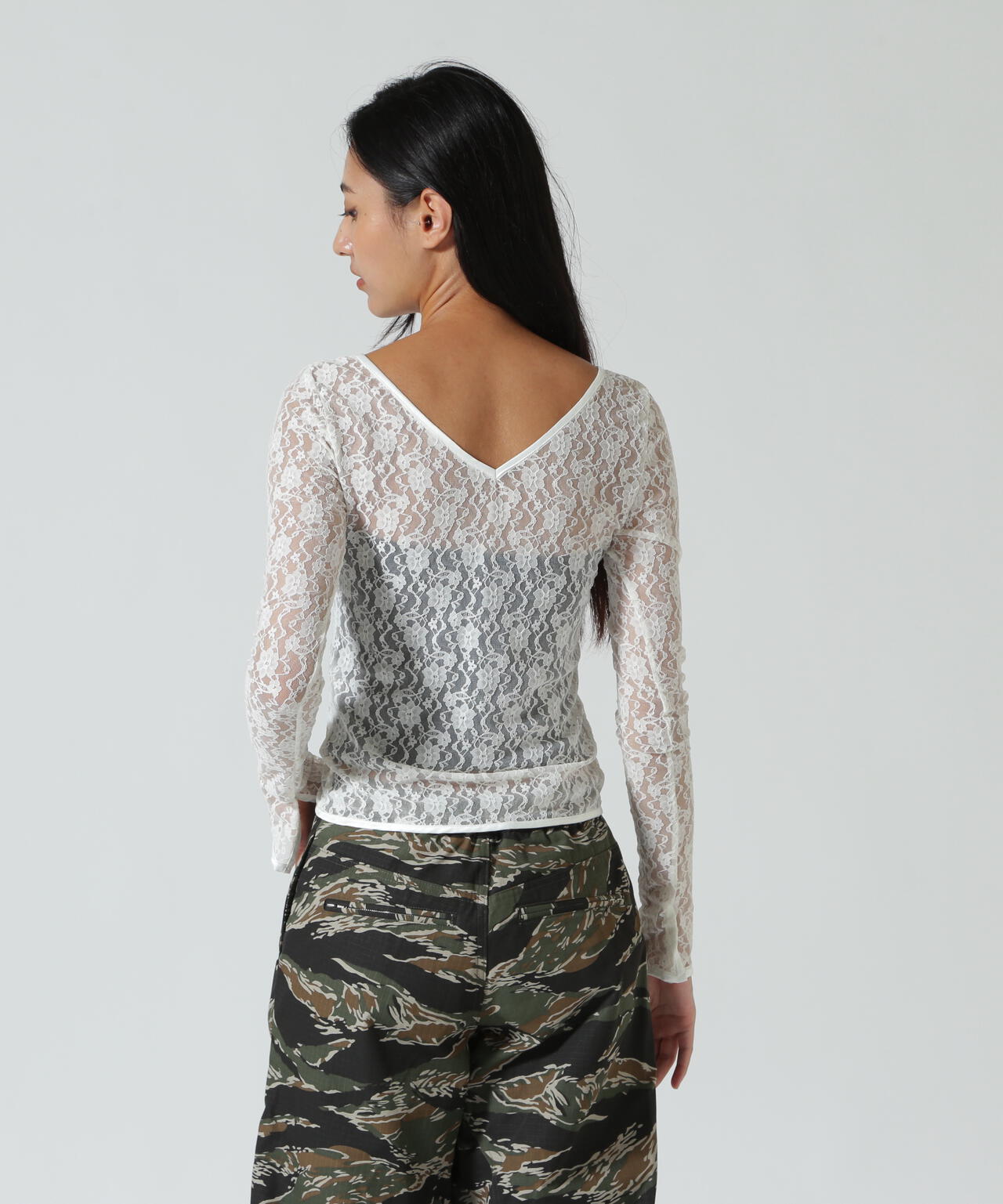 MITSUKI/ミツキ/LACE V NECK TOPS