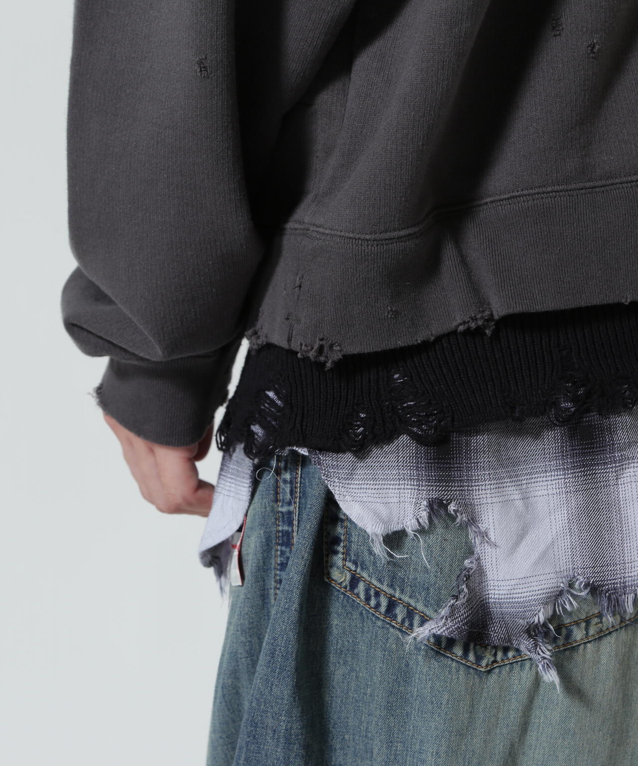 Maison MIHARAYASUHIRO/メゾン ミハラヤスヒロ/TRIPLE LAYERED HALF ZIP HOODIE