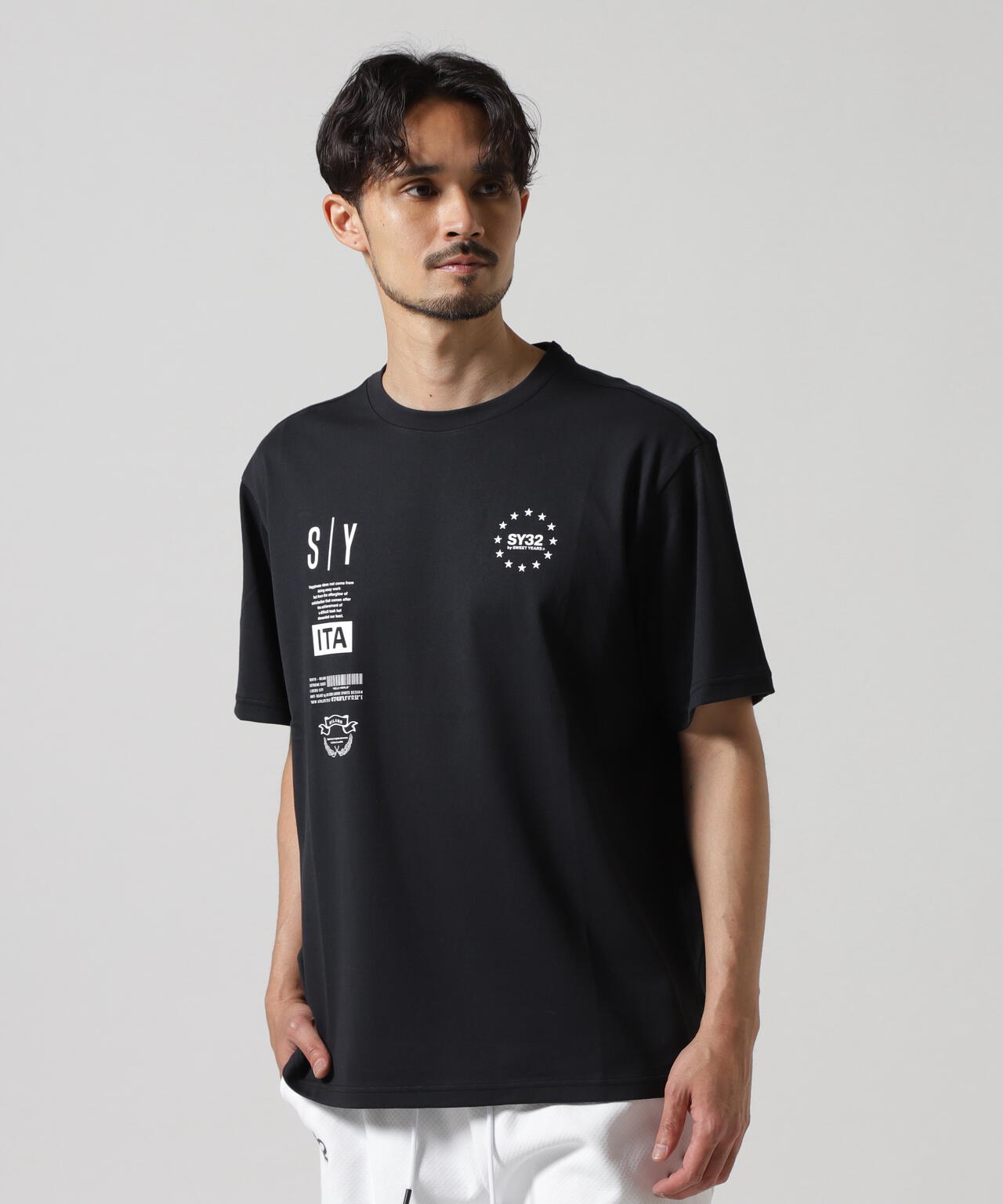 SY32 by SWEET YEARS/エスワイサーティトゥ バイ スィートイヤーズ/MULTI LOGO GRAPHIC TEE