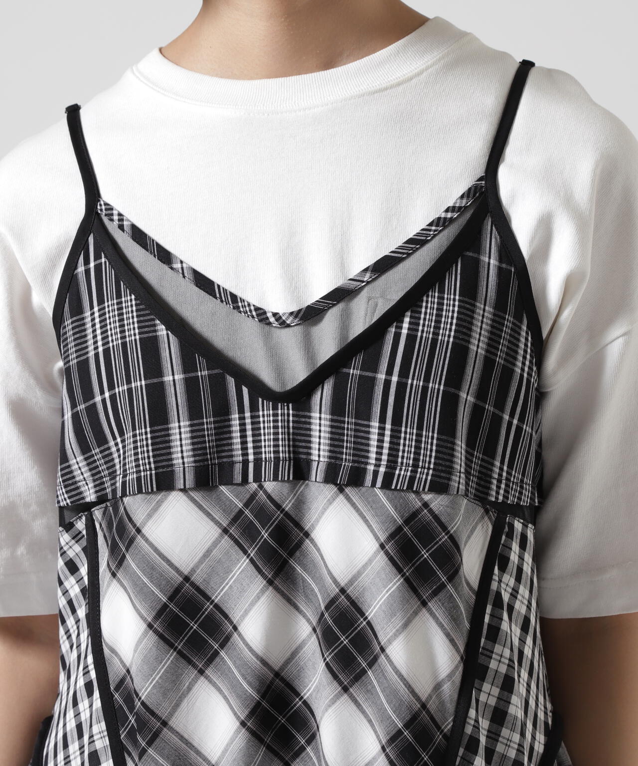 AULA AILA/アウラアイラ/CHECK CAMISOLE ONE PIECE