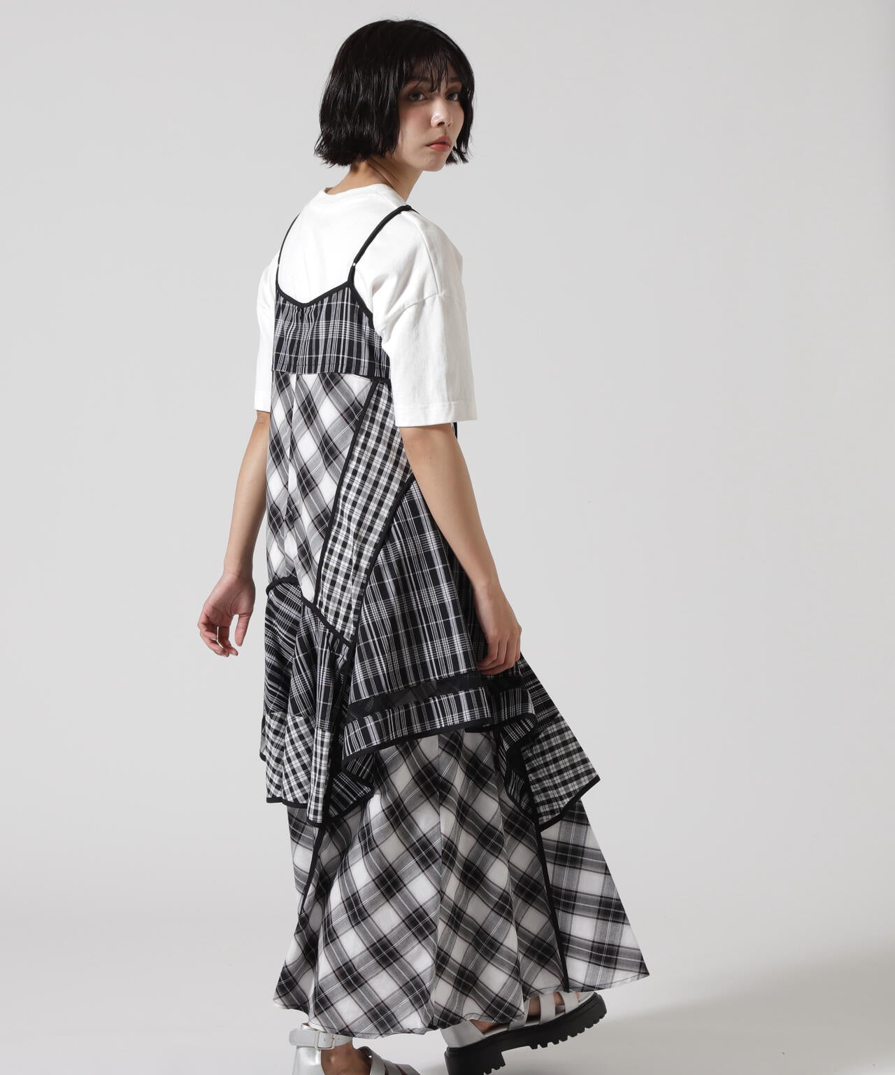 AULA AILA/アウラアイラ/CHECK CAMISOLE ONE PIECE