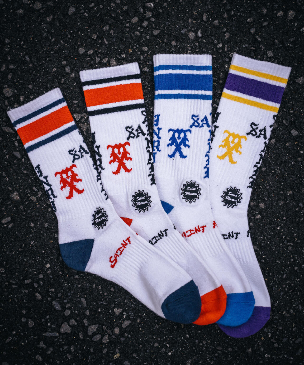 SAINT MICHAEL/セントマイケル/SOCKS/SINNER/WHITE+RED+BLUE