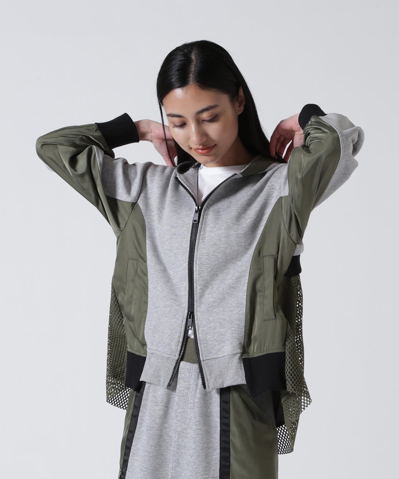 Risley/リズレー/Back mesh hoodie