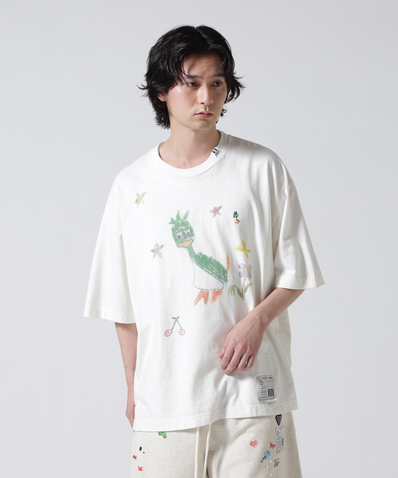 Maison MIHARAYASUHIRO/メゾン ミハラヤスヒロ/LEON KIDS DOODLE TEE/BLACK