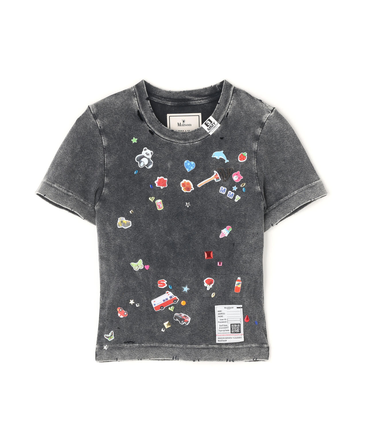 Maison MIHARAYASUHIRO/メゾン ミハラヤスヒロ/Kids Sticker Bleached Mini T-shirt