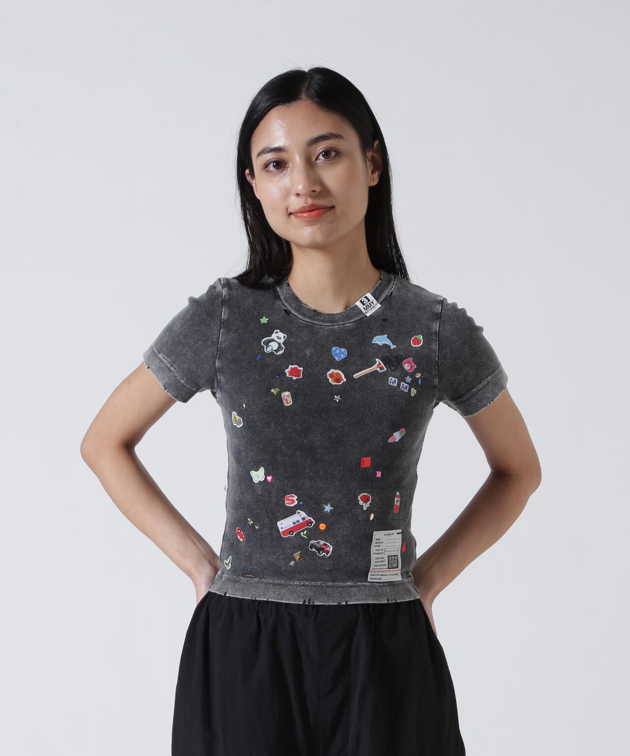 Maison MIHARAYASUHIRO/メゾン ミハラヤスヒロ/Kids Sticker Bleached Mini T-shirt