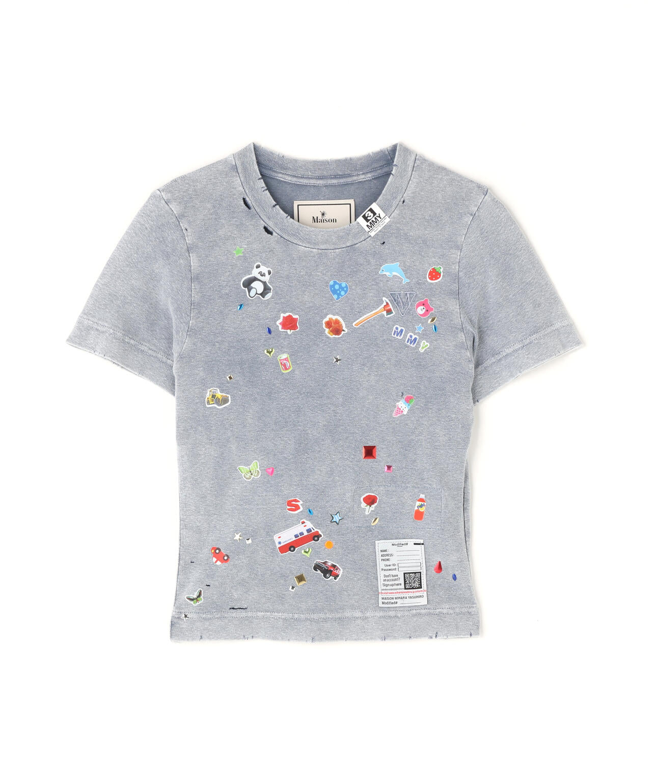 Maison MIHARAYASUHIRO/メゾン ミハラヤスヒロ/Kids Sticker Bleached Mini T-shirt