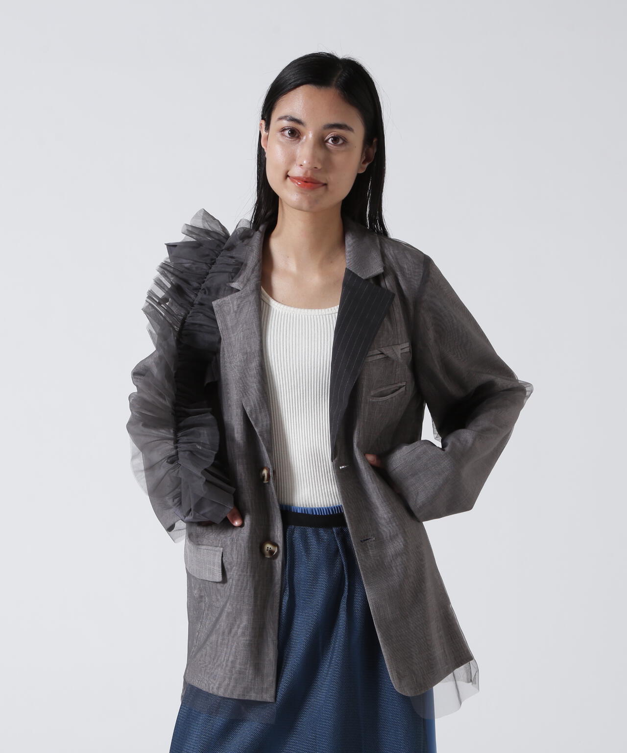 AULA AILA/アウラアイラ/REVERSIBLE SHEER JACKET