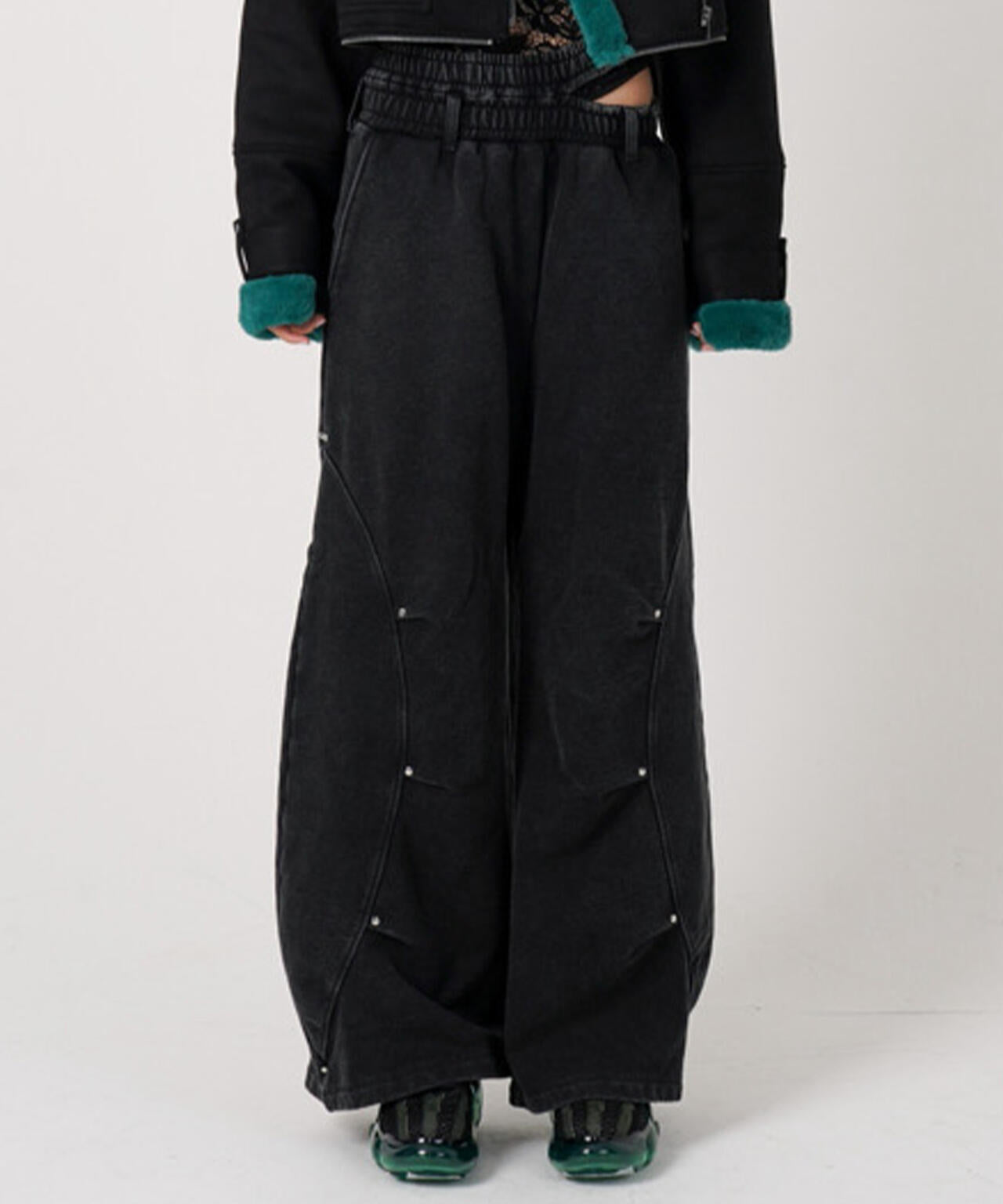MITSUKI/ミツキ/EYELET TUCK SWEAT PANTS