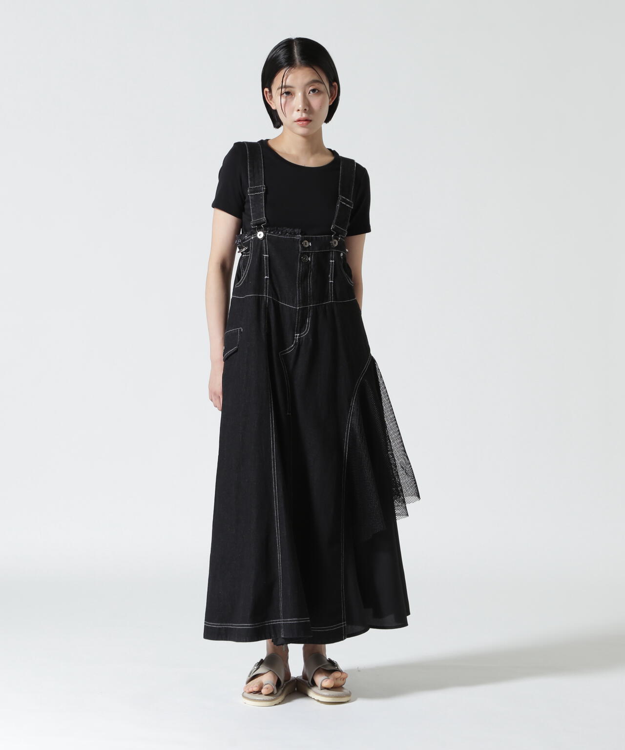 AULA AILA/アウラアイラ/2WAY 3FABRIC JUMPER SKIRT