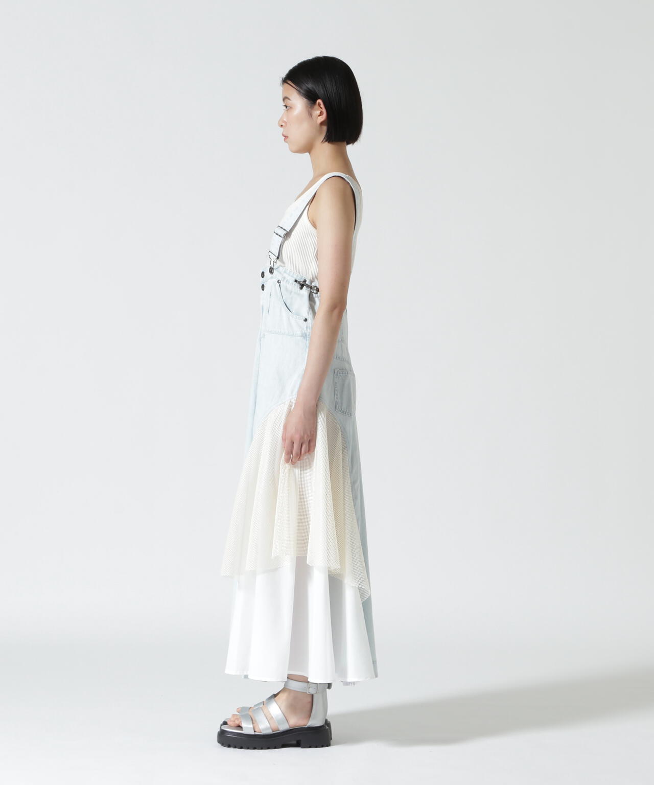 AULA AILA/アウラアイラ/2WAY 3FABRIC JUMPER SKIRT