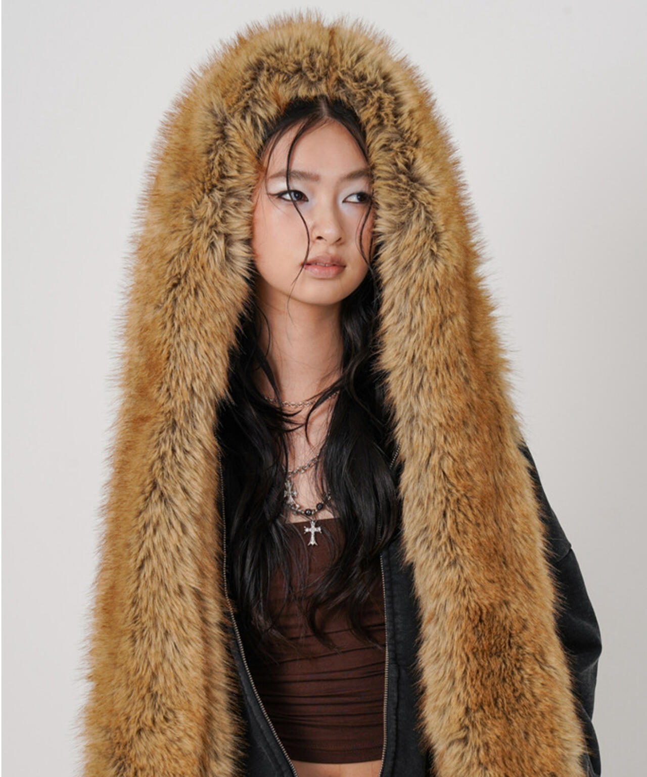 MITSUKI/ミツキ/FAUX MUFFLER HOODIE