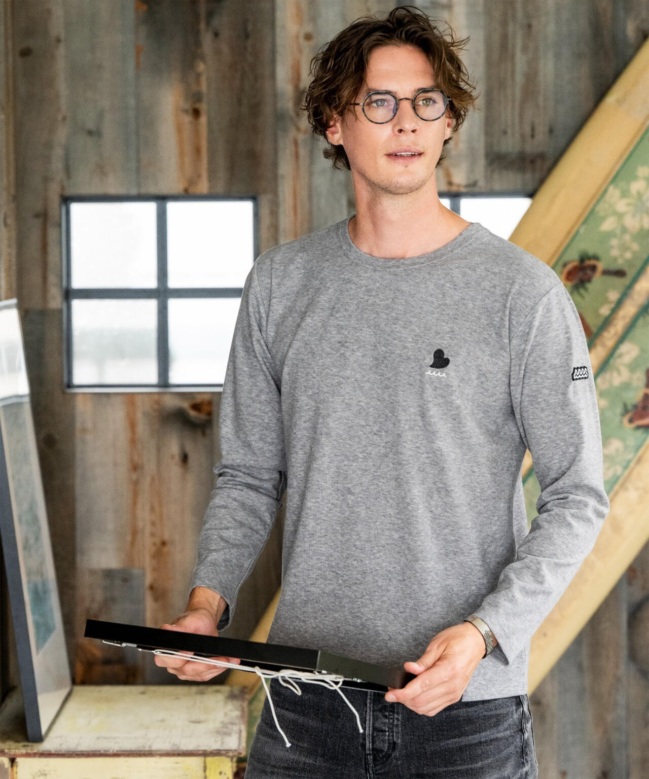 muta MARINE/ムータ マリン/One Point Heart Knit Sewn