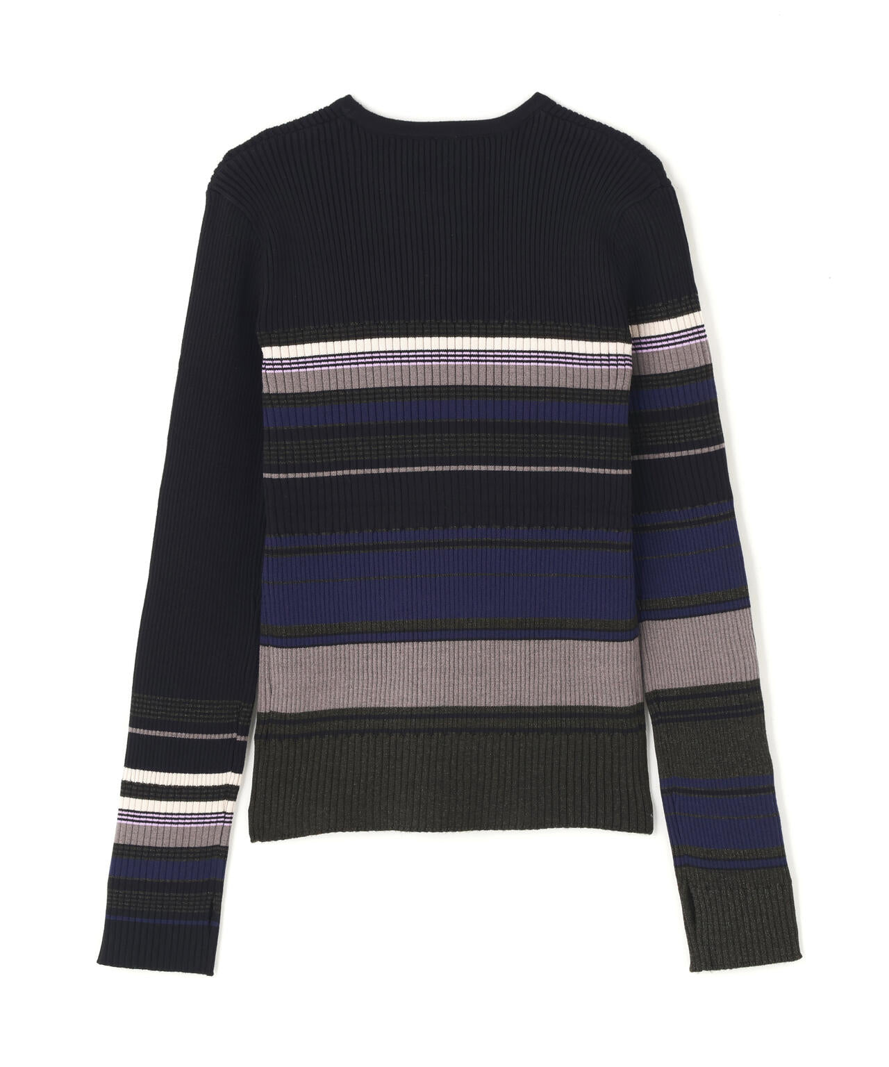 AULA AILA/アウラアイラ/ASYMMETRY BORDER RIB KNIT