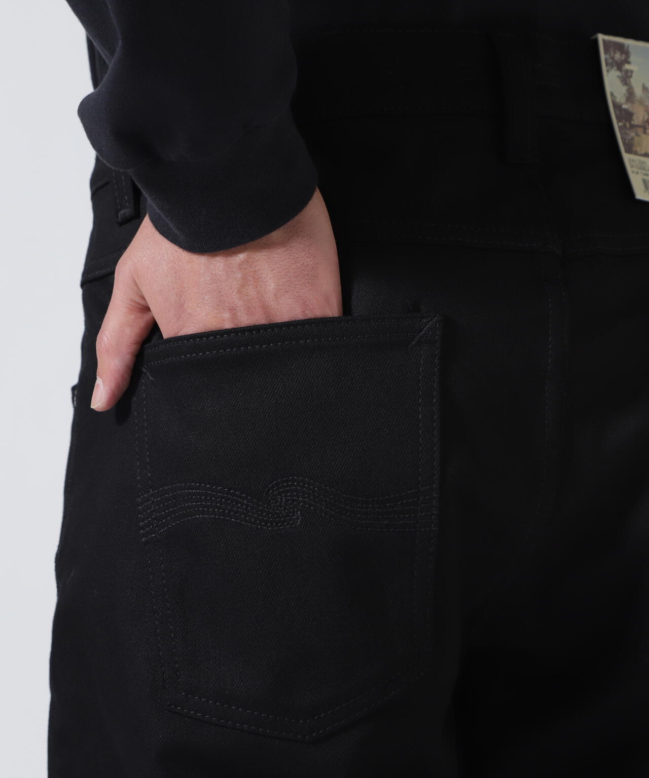 NUDIE JEANS/ヌーディージーンズ/LEAN DEAN /DRY EVER BLACK