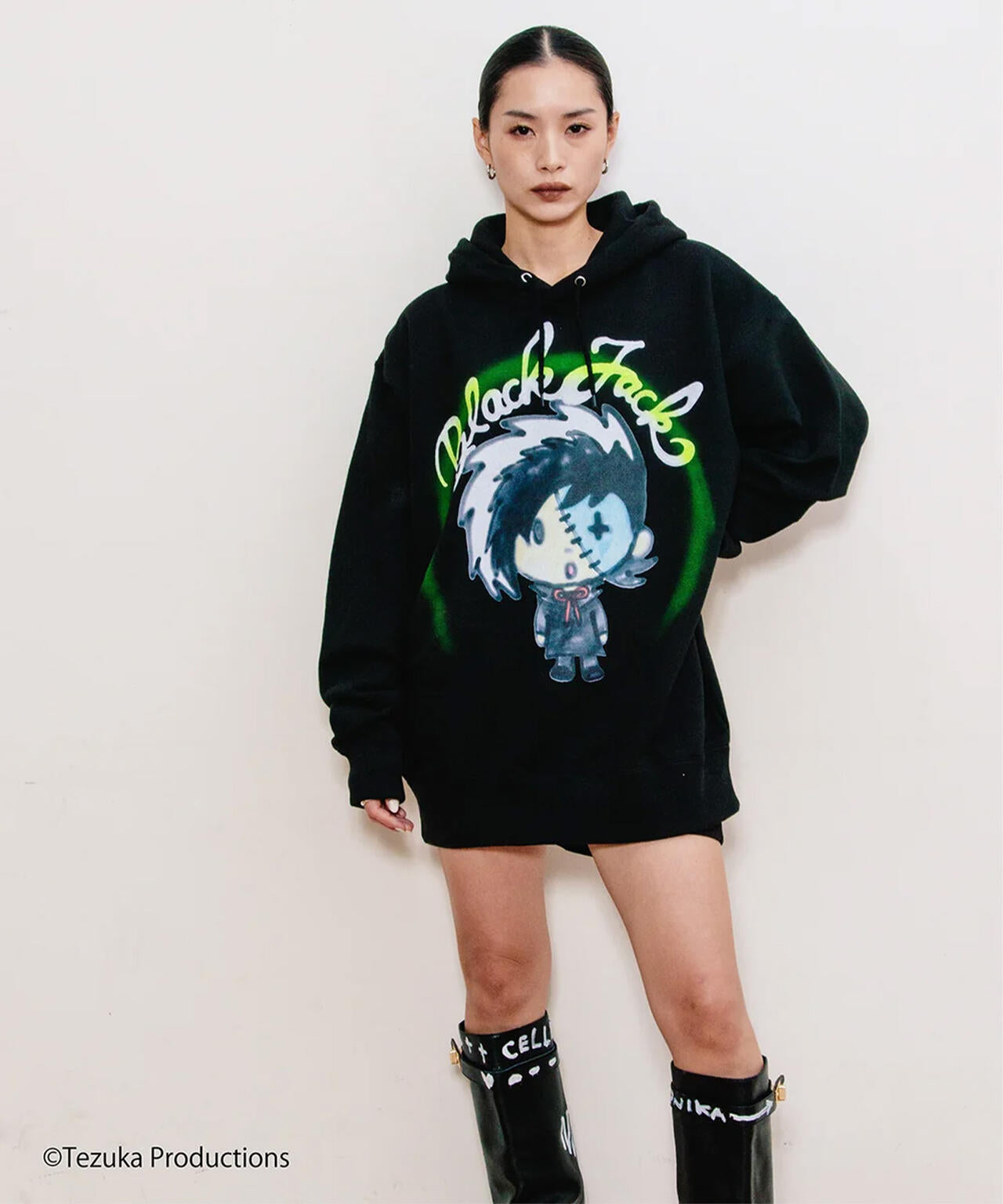 guernika/ゲルニカ/THUMB DOLL SPRAY HOODIE ブラックジャック